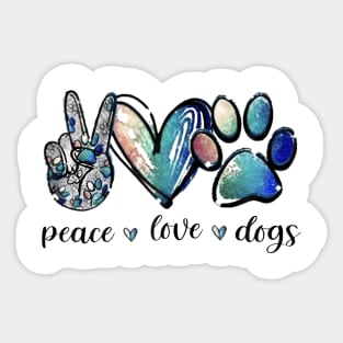 Dog Lover Peace Love Dogs Puppy Paw Sticker